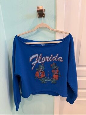 Florida Gators Blue Off-Shoulder Sweatshirt Hollister size medium